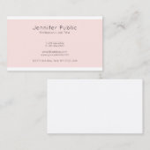 Elegante Rosa Farbe Einfach Schlicht Moderne Moder Visitenkarte (Vorne/Hinten)