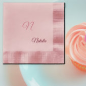 Elegante rosa Farbe mit Monogramm Serviette
