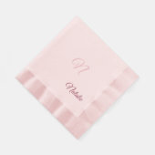 Elegante rosa Farbe mit Monogramm Serviette (Ecke)