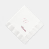 Elegante rosa Farbe mit Monogramm Serviette (Ecke)