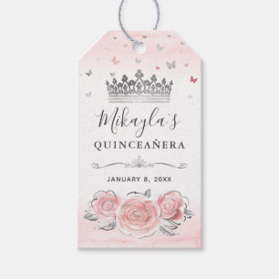 Elegante rosa-farbene silberne Kronen-Dankeschön-G Geschenkanhänger