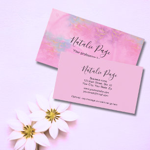 Elegante Rosa Farbenfrohe Salon Haare Treppenaufga Visitenkarte