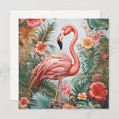 Elegante rosa Flamingo Bird und tropische Blume (Vorne/Hinten)