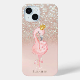 Elegante rosa Flamingo-Kronenprinzessin, Glitter B Case-Mate iPhone Hülle
