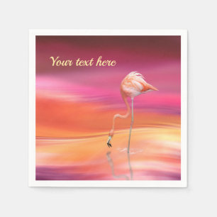 Elegante rosa Flamingo Surreal Pastelle personalis Serviette