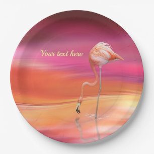 Elegante rosa Flamingo Surreal Pastels personalisi Pappteller