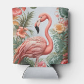 Elegante rosa Flamingo Tropische Blume Dosenkühler (Rückseite)