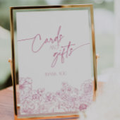 Elegante Rosa Flora Chinoiserie Cards und Geschenk Sockelschild