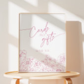 Elegante Rosa Flora Chinoiserie Cards und Geschenk Sockelschild