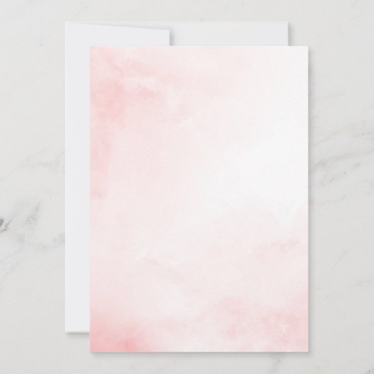 Elegante Rosa Flora Magnolia Hochzeit Wasserfarben Einladung (Rückseite)