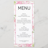 Elegante Rosa Floral Flat Menu Card Menükarte (Vorderseite)