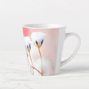 Elegante Rosa Floral Latte Tasse