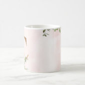 Elegante Rosa Floral Monogram C Tasse (Mittel)