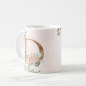 Elegante Rosa Floral Monogram D Kaffeemaschine Tas Kaffeetasse (Vorderseite Links)