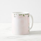 Elegante Rosa Floral Monogram J Coffee Tasse (VorderseiteRechts)
