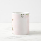 Elegante Rosa Floral Monogram X Tasse (Mittel)