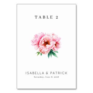 Elegante rosa Floral Tischnummer