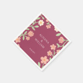Elegante rosa Floralborder minimal Serviette (Ecke)