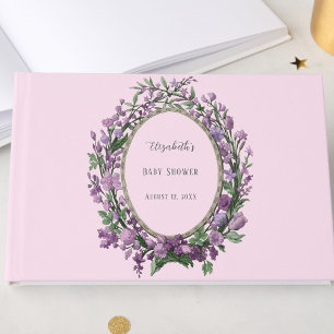 Elegante rosa florale Babyparty  Gästebuch