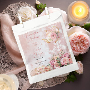 Elegante rosa florale Babyparty-High-Tea für Mädch Geschenktütchen