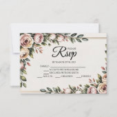 Elegante rosa, florale Designer RSVP-Karten RSVP Karte (Vorderseite)