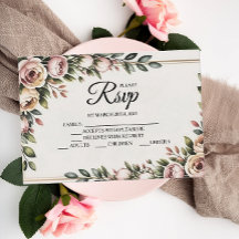 Elegante rosa, florale Designer RSVP-Karten
