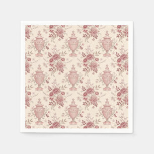 Elegante rosa florale fantastische Vasen Serviette
