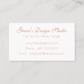 Elegante, rosa, florale Grenz-Visitenkarte Visitenkarte (Rückseite)