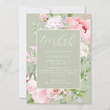 Elegante rosa florale hellgrüne Brautparty