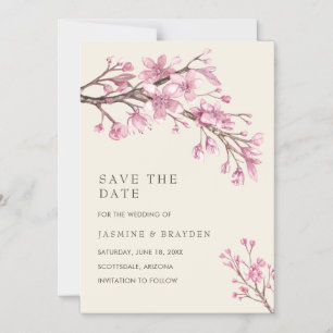 Elegante rosa florale Hochzeit - Merken Sie sich d Magneteinladung