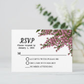 Elegante, rosa, florale Hochzeit RSVP Karte (Stehend Vorderseite)