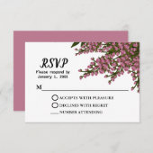 Elegante, rosa, florale Hochzeit RSVP Karte (Vorne/Hinten)