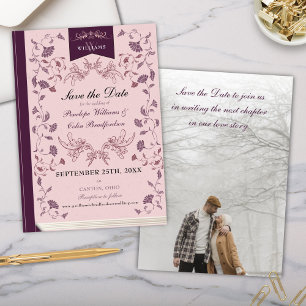 Elegante rosa florale Hochzeit Save-the-Date-Karte Einladung