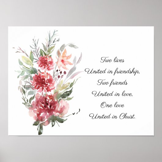 Elegante, rosa, florale Inspiration für Hochzeit Poster (Vorne)