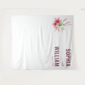Elegante rosa Florale Lilien Wandteppich (Vorderseite (Horizontal))