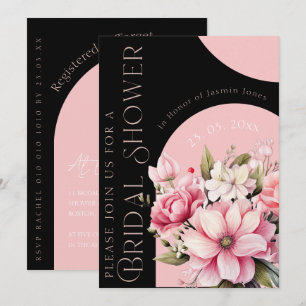 Elegante rosa florale moderne Bridal Shower Einladung