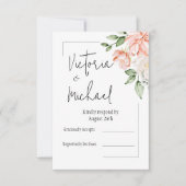 Elegante rosa florale Moderne Hochzeit RSVP Karte (Vorderseite)