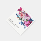 Elegante rosa florale Moderne Hochzeit Serviette (Ecke)