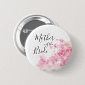 Elegante, rosa, florale Mutter der Braut Button (Vorne & Hinten)