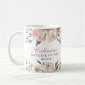Elegante rosa, florale Mutter der Braut Kaffeetasse (Links)
