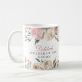 Elegante rosa, florale Mutter des Bräutigams Kaffeetasse (Links)