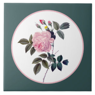 Elegante rosa florale rosa vintage fliese