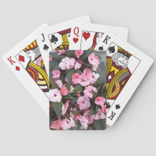 Elegante rosa florale Spielkarten