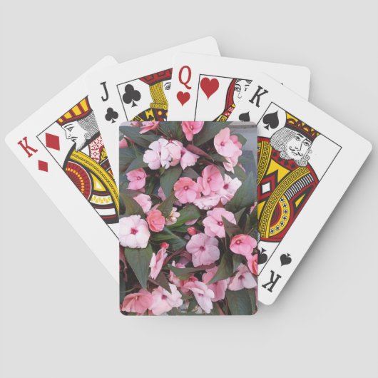 Elegante rosa florale Spielkarten (Rückseite)