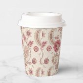 Elegante rosa florale verspielte Papiertasse Pappbecher (Rechts)