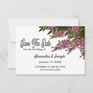 Elegante rosa florale Wasserfarbe Karte zur Hochze