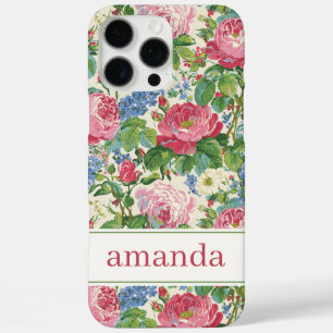 Elegante rosa florale Wasserfarbe personalisiert iPhone 16 Pro Max Hülle