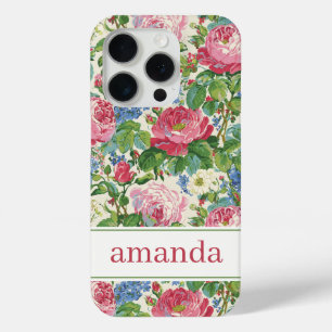 Elegante rosa florale Wasserfarbe personalisiert Case-Mate iPhone Hülle