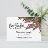Elegante rosa, florale Wasserfarbenkarte Save the Date (Stehend Vorderseite)