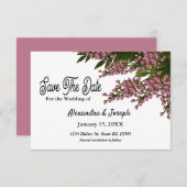 Elegante rosa, florale Wasserfarbenkarte Save the Save The Date (Vorne/Hinten)
